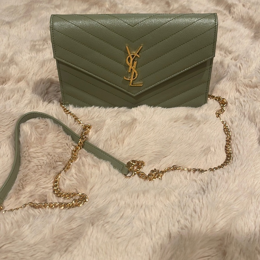 Small YSL Envelope Flap Wallet on Chain
